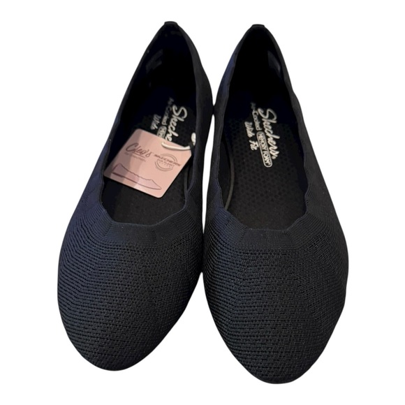 New Skechers Cleos Black Scalloped Edge Flats 8.5 - Picture 6 of 8